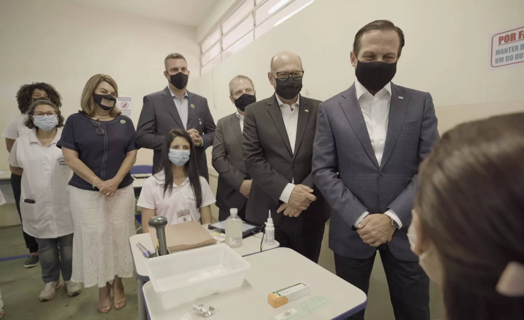 Sao Paulos Gouverneur beim Start des Impfprojekts