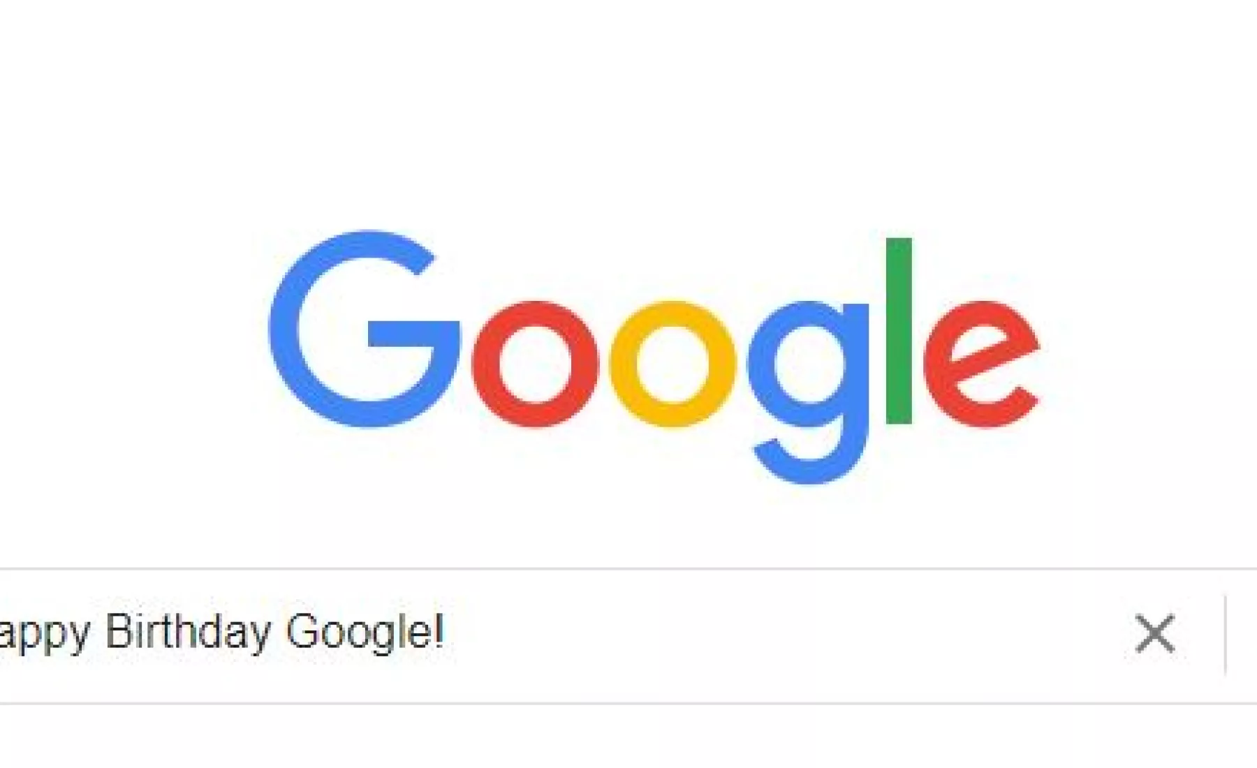Google Suchleiste mit Happy Birthday Google!