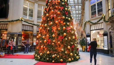 Farbaktion gegen Weihnachtsbaum in Leipzig