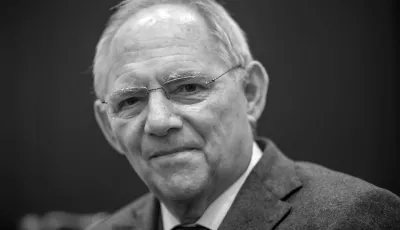 Wolfgang Schäuble (CDU), ehemaliger Bundesfinanzminister, aufgenommen 2016 während eines Interviews in Berlin.