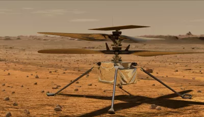 Illustration: Mini-Hubschrauber «Ingenuity» auf der Marsoberfläche.