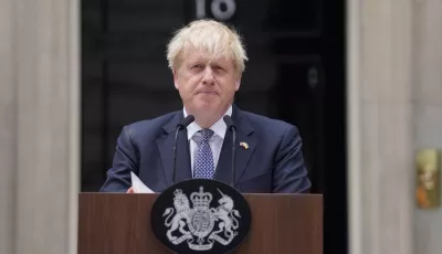 Boris Johnson bei seiner Rücktrittsrede