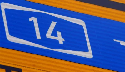 Autobahnschild, A14