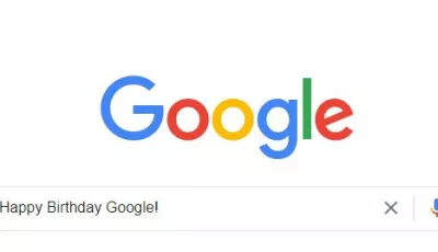 Google Suchleiste mit Happy Birthday Google!