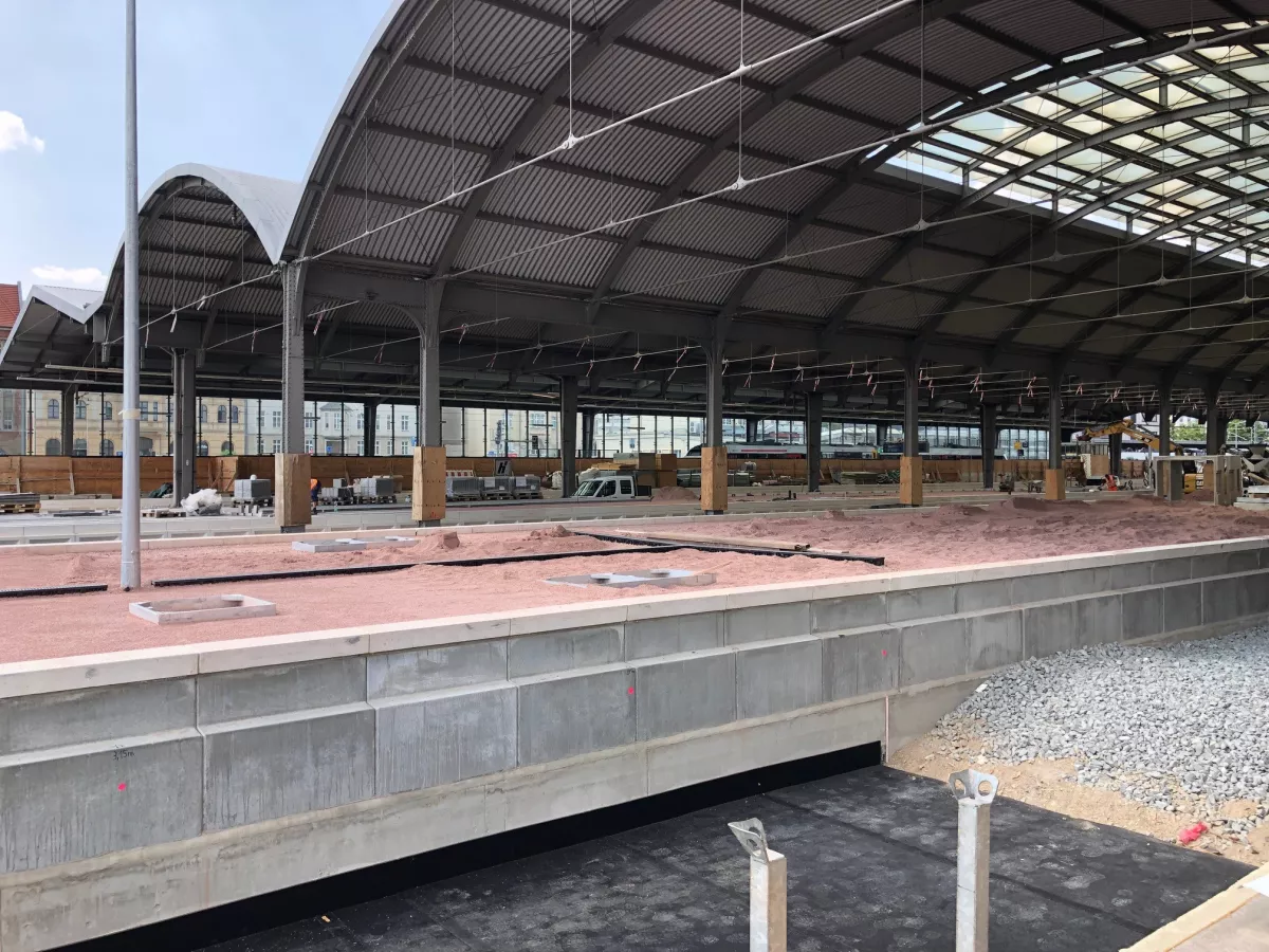 Bauarbeiten am Hauptbahnhof Halle