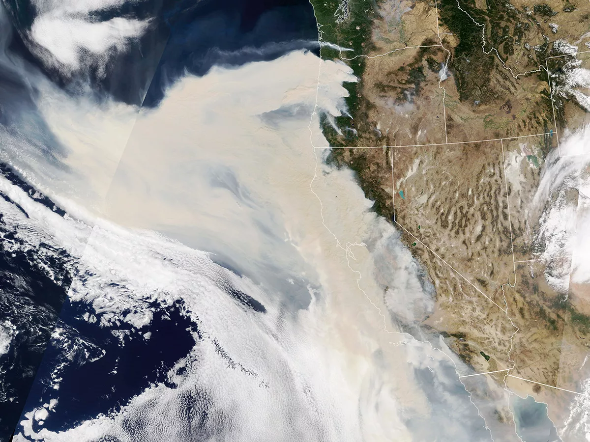 Satellitenaufnahme der Nasa von Kalifornien