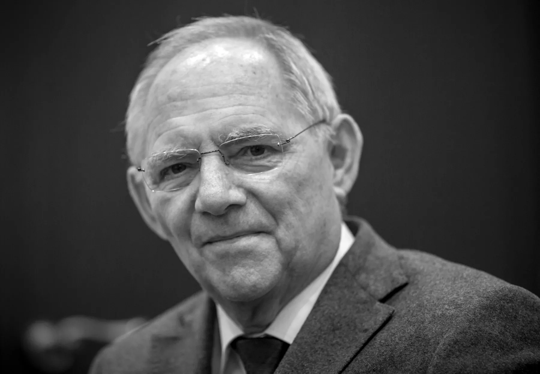 Wolfgang Schäuble (CDU), ehemaliger Bundesfinanzminister, aufgenommen 2016 während eines Interviews in Berlin.