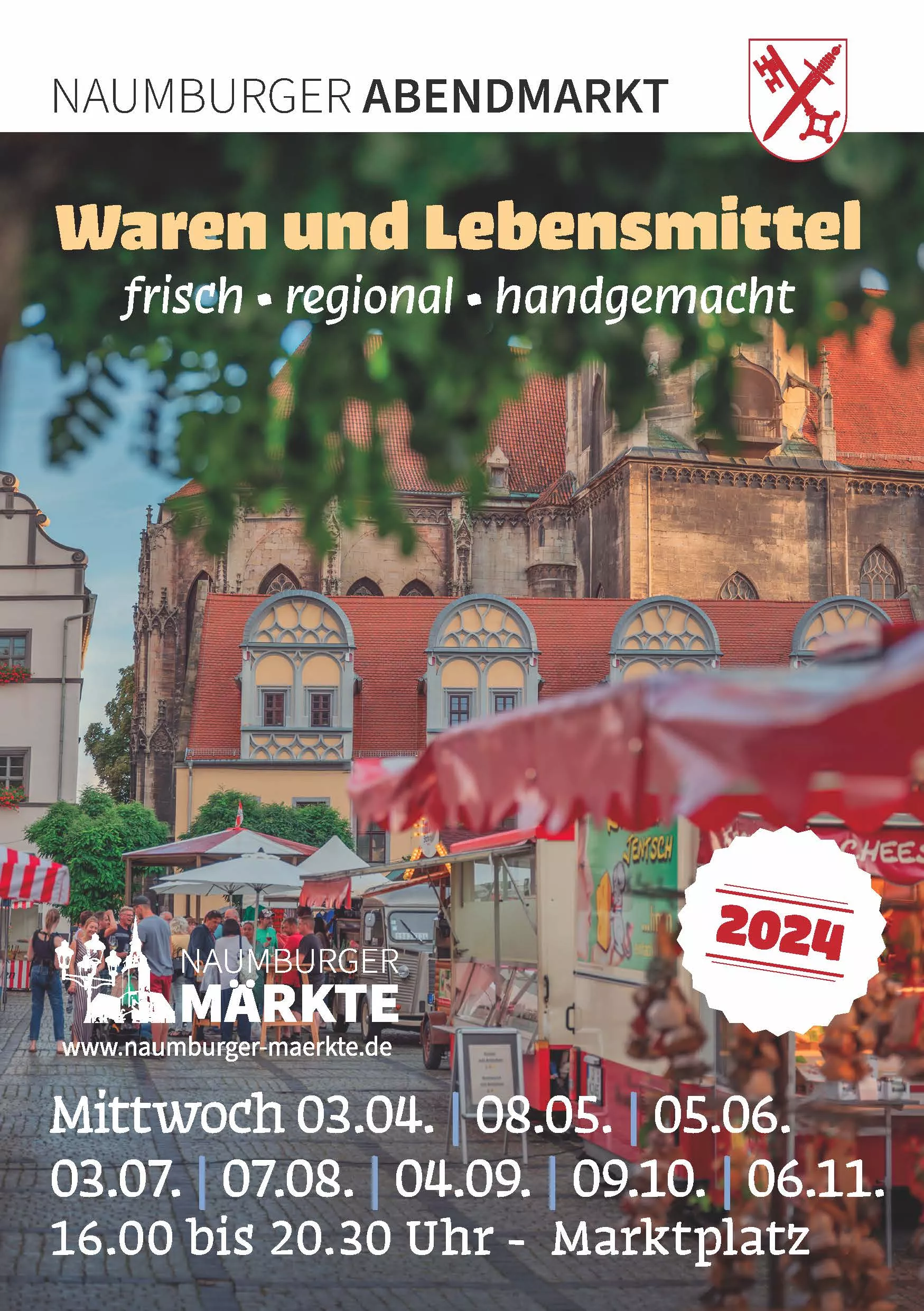 Plakat wirbt für Markt in Naumburg